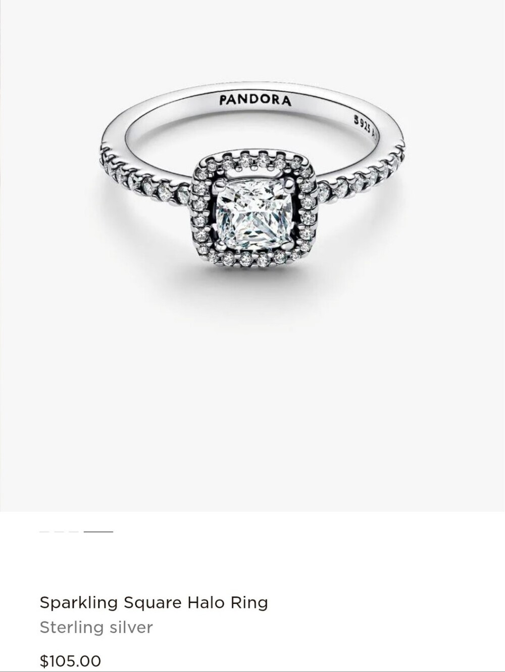 Pandora  Pave Halo Ring Beautiful Bagged Boxed Tote Beautiful. Shows Above On Me